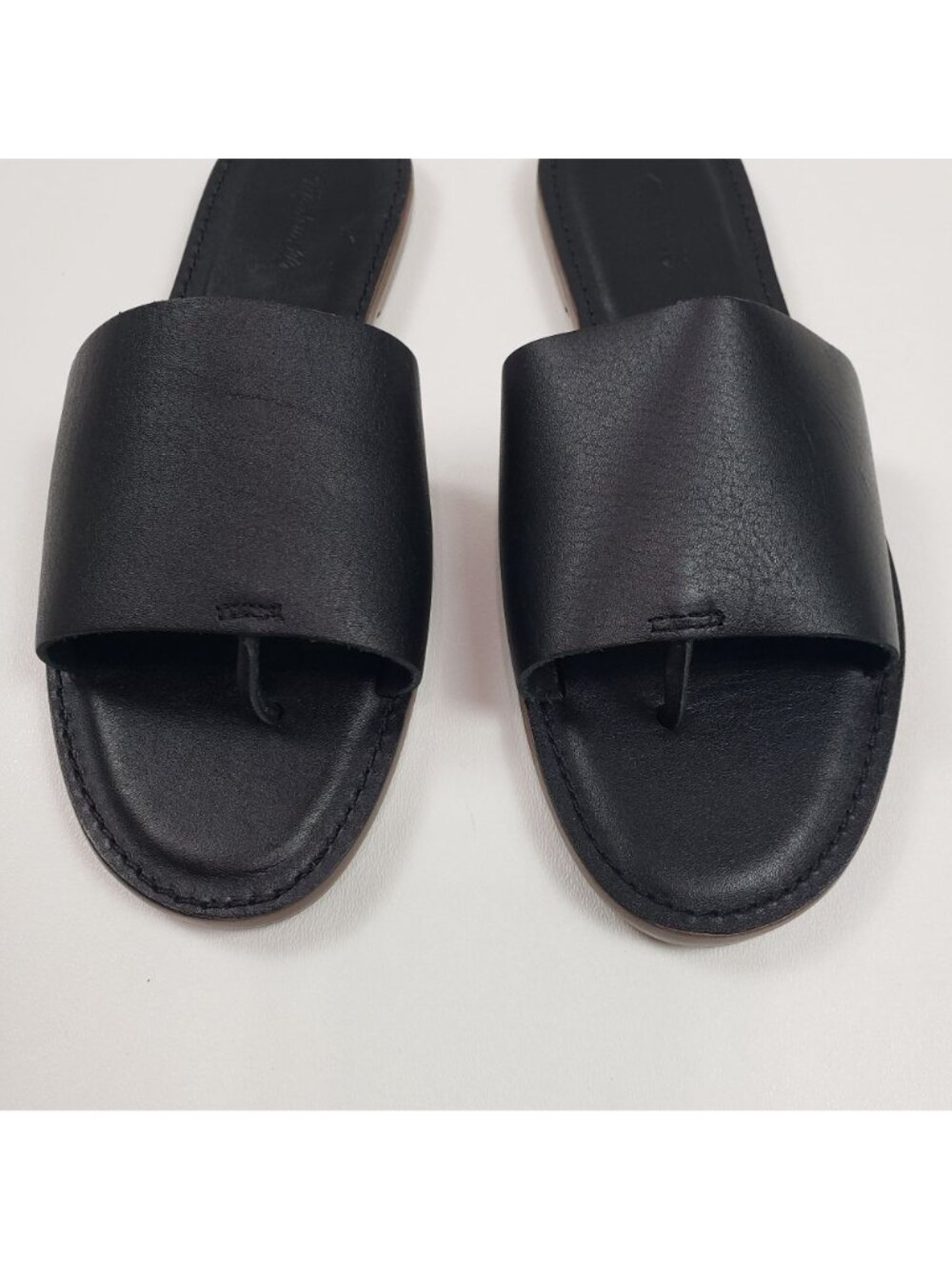 Madewell The Boardwalk Post Slide Sandal Women’s 7M Black Leather Summer - Picture 8 of 16